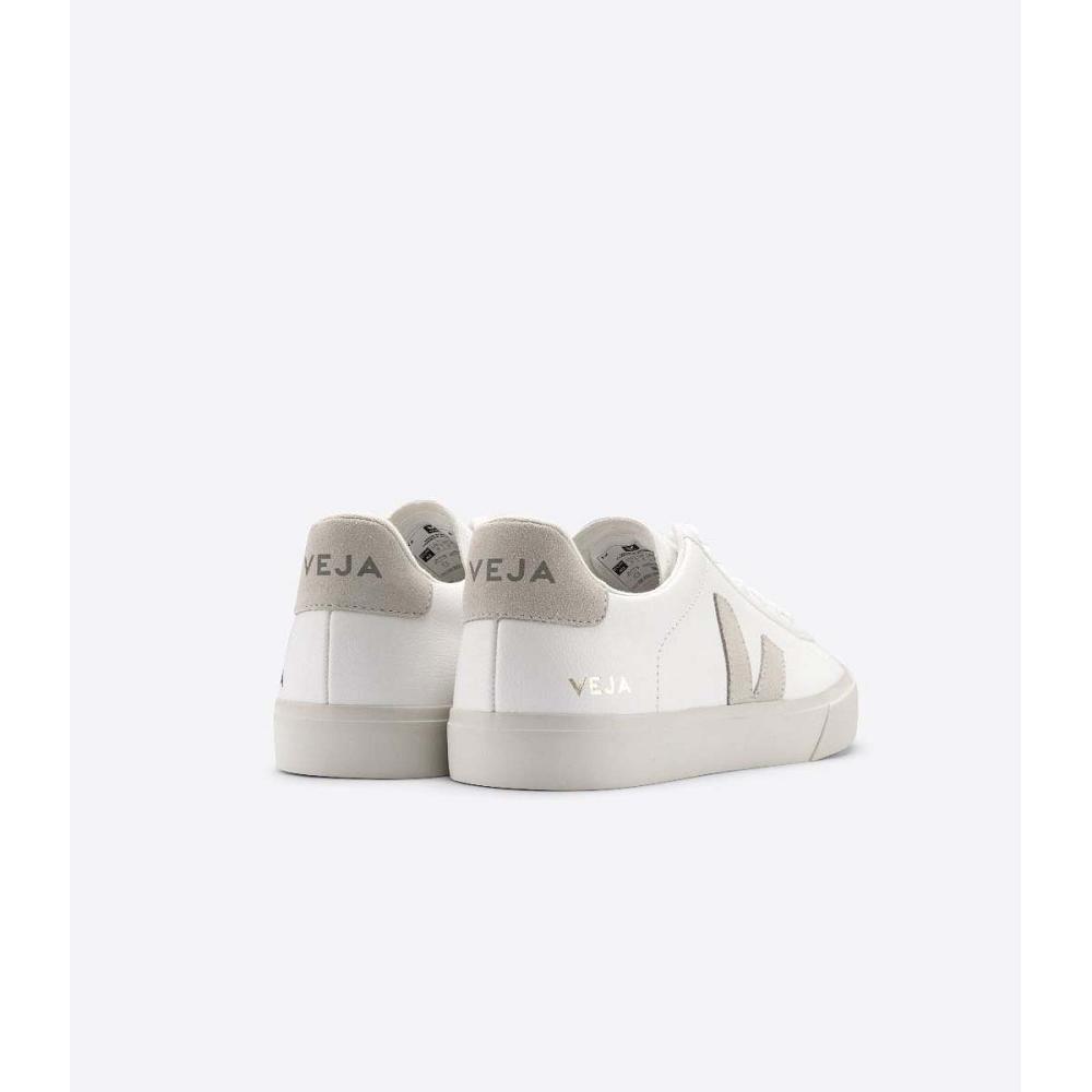 Low Tops Sneakers Dama Veja CAMPO CHROMEFREE White/Beige | RO 594JPQ